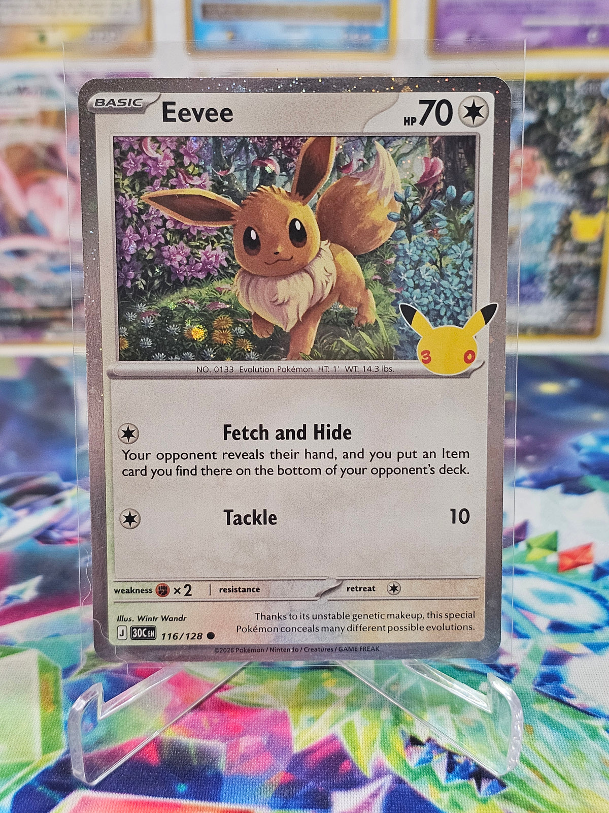 Pokemon 30th Celebration Cosmo Holo Promo Eevee 116/128