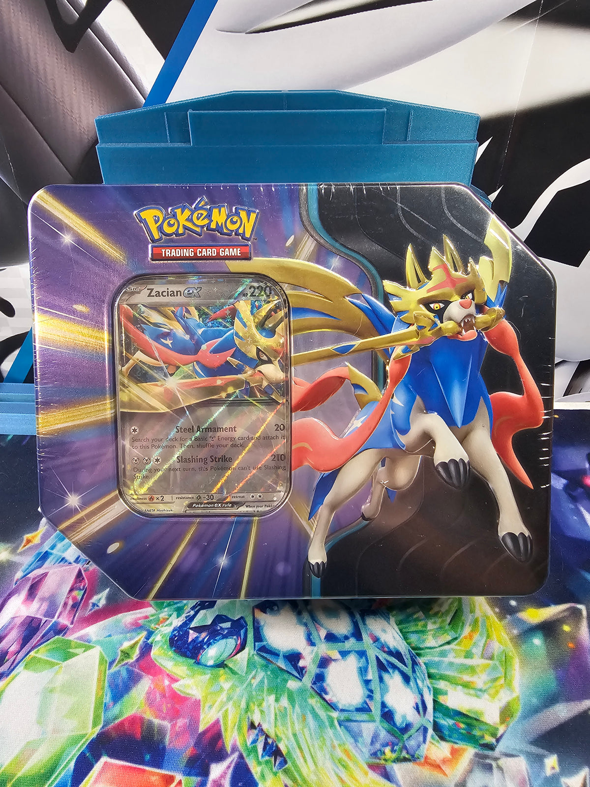 Pokémon Slashing Legends Tin Zacian ex Promo + 5 Booster Packs English