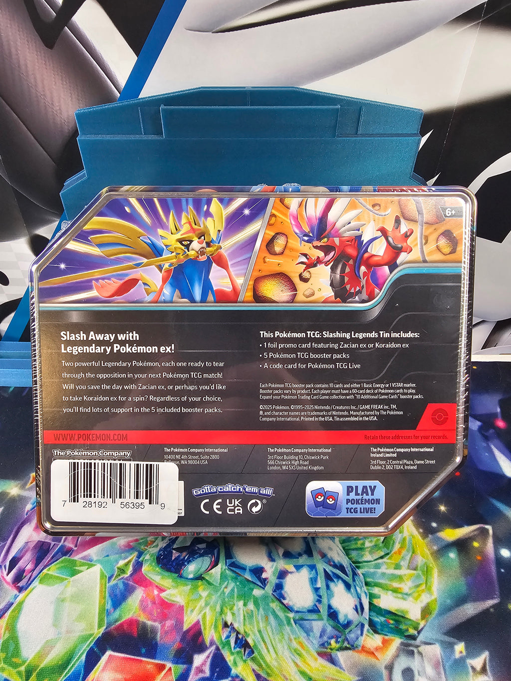 Pokémon TCG Slashing Legends Koraidon ex Tin NEW Factory Sealed