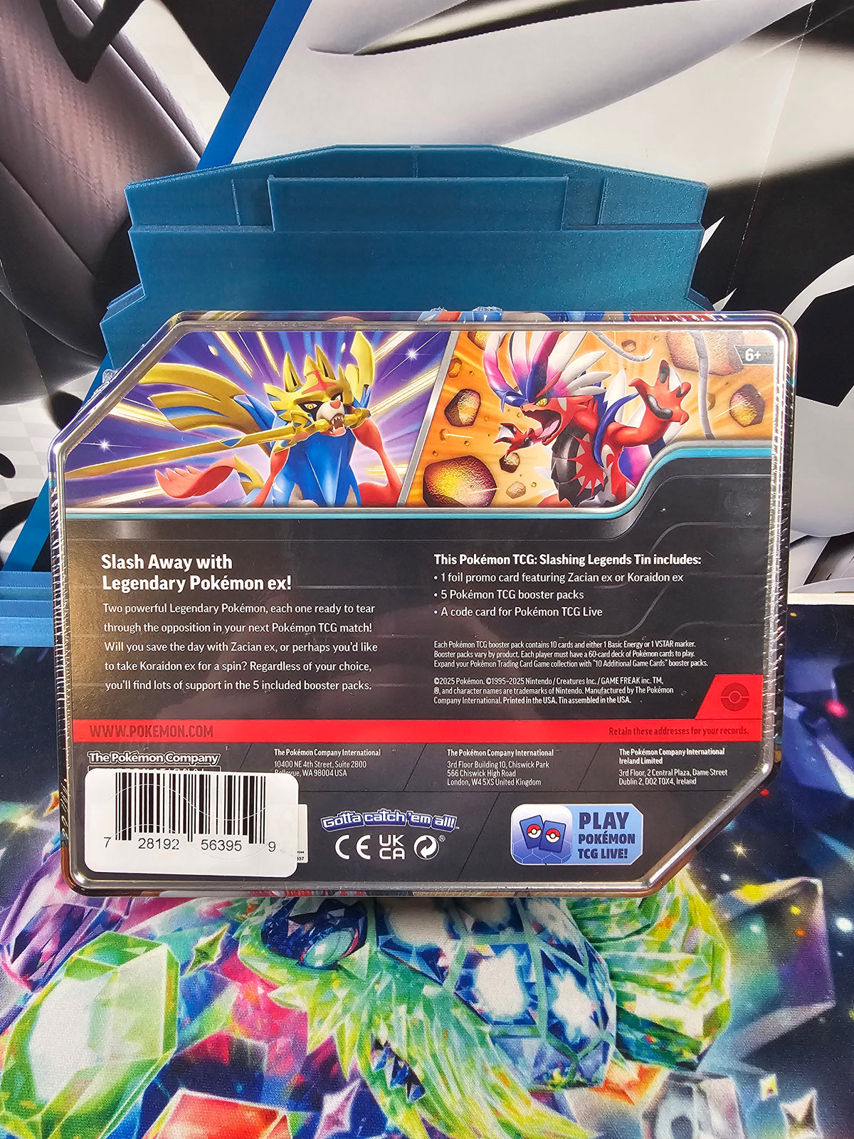 Pokémon TCG Slashing Legends Koraidon ex Tin NEW Factory Sealed
