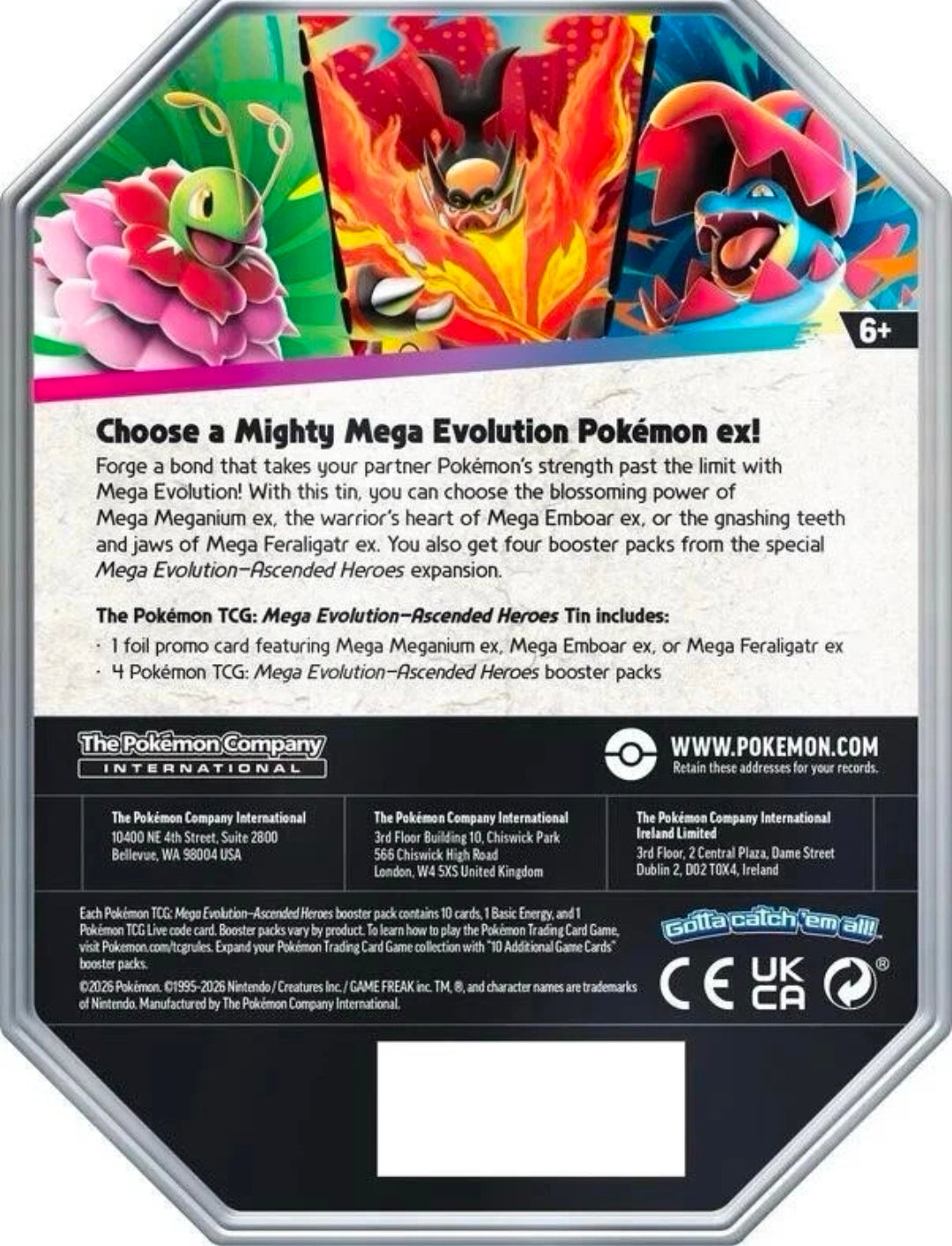 Pokémon Ascended Heroes Tin (4 booster packs)